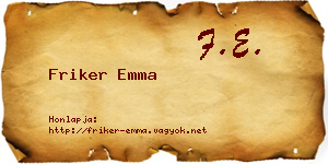Friker Emma névjegykártya